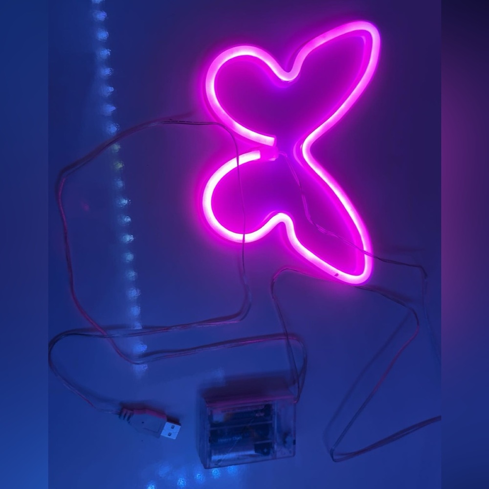 Pink Neon Butterfly Light